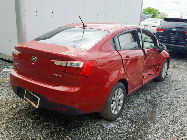 KNADN4A36D6283202 - 2013 KIA RIO EX RED photo 4