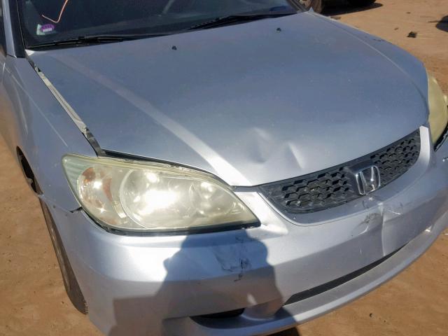 1HGEM22115L049274 - 2005 HONDA CIVIC DX V SILVER photo 9