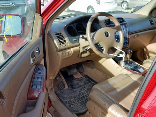 2HNYD18994H517292 - 2004 ACURA MDX TOURIN RED photo 9