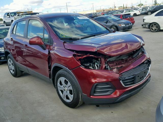 3GNCJKSBXHL182204 - 2017 CHEVROLET TRAX LS BURGUNDY photo 1