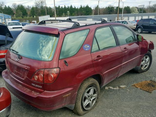 JT6HF10U4X0056986 - 1999 LEXUS RX 300 MAROON photo 4