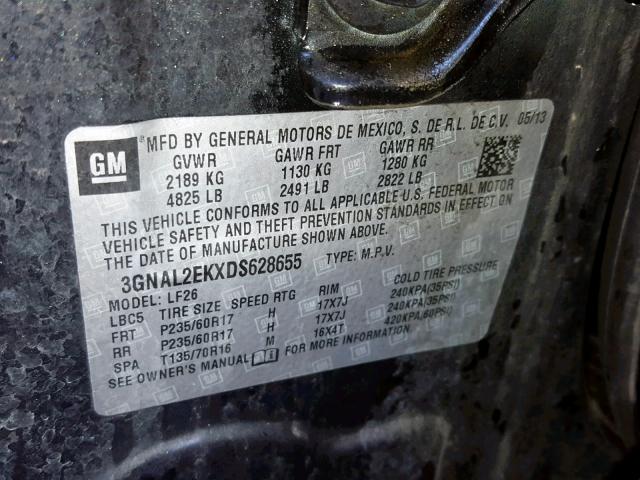 3GNAL2EKXDS628655 - 2013 CHEVROLET CAPTIVA LS 黑色 照片 10