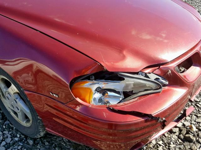 1G2NF52E2YC545853 - 2000 PONTIAC GRAND AM S BURGUNDY photo 9