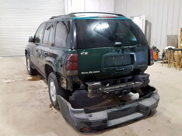 1GNDS13S922295712 - 2002 CHEVROLET TRAILBLAZE GREEN photo 3