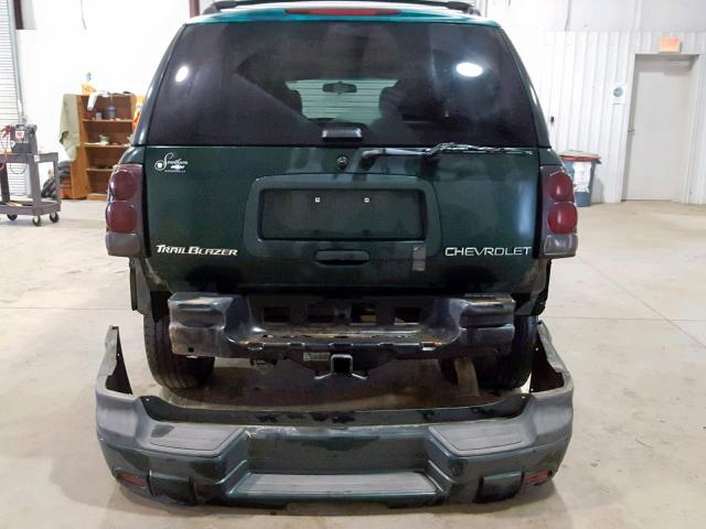 1GNDS13S922295712 - 2002 CHEVROLET TRAILBLAZE GREEN photo 9