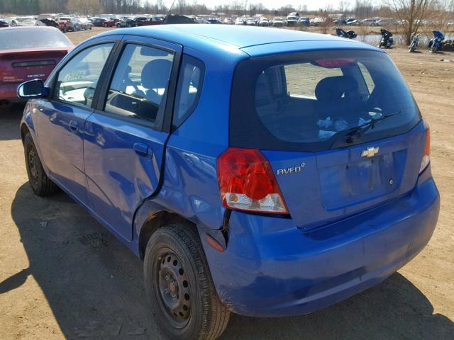 KL1TD66648B275961 - 2008 CHEVROLET AVEO BASE Көк фото 3