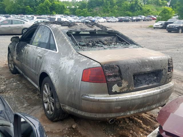 WAULL44E35N012085 - 2005 AUDI A8 4.2 QUA SILVER photo 3