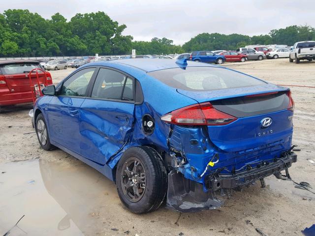 KMHC65LC6HU031025 - 2017 HYUNDAI IONIQ BLUE BLUE photo 3