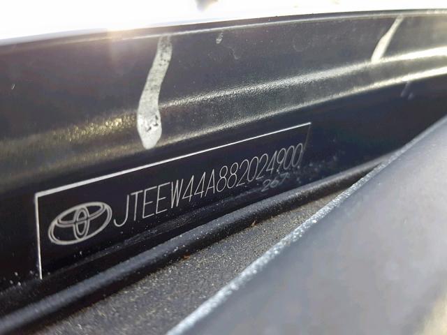 JTEEW44A882024900 - 2008 TOYOTA HIGHLANDER BLACK photo 10