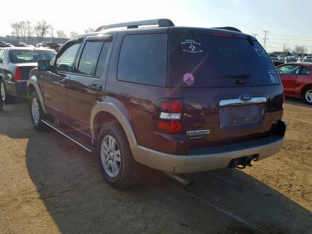 1FMEU74867UB23416 - 2007 FORD EXPLORER E BURGUNDY photo 3