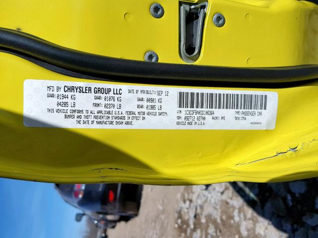 1C3CDFBA0DD106364 - 2013 DODGE DART SXT YELLOW photo 10