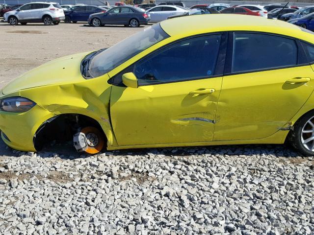 1C3CDFBA0DD106364 - 2013 DODGE DART SXT YELLOW photo 9