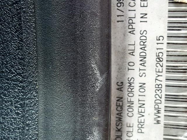 WVWPD23B7YE205115 - 2000 VOLKSWAGEN PASSAT GLX Ağ foto 10