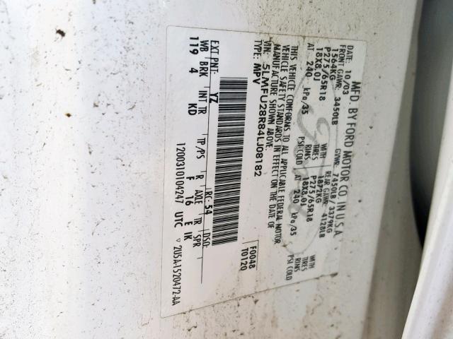 5LMFU28R84LJ08182 - 2004 LINCOLN NAVIGATOR Gümüş foto 10