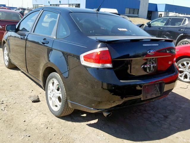 1FAHP36N99W190903 - 2009 FORD FOCUS SES BLACK photo 3