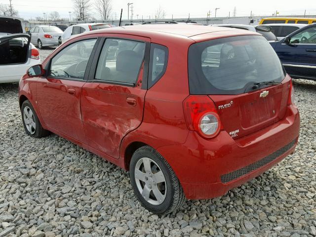 KL1TD66E69B340639 - 2009 CHEVROLET AVEO LS RED photo 3