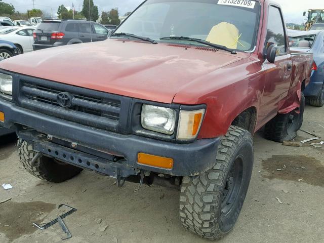 4TARN01PXPZ112293 - 1993 TOYOTA PICKUP 1/2 RED photo 2