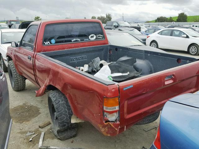 4TARN01PXPZ112293 - 1993 TOYOTA PICKUP 1/2 RED photo 3