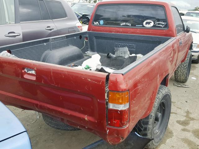 4TARN01PXPZ112293 - 1993 TOYOTA PICKUP 1/2 RED photo 4