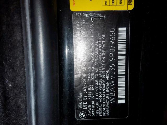 WBAWV53519P079650 - 2009 BMW 328 XI SUL BLACK photo 10