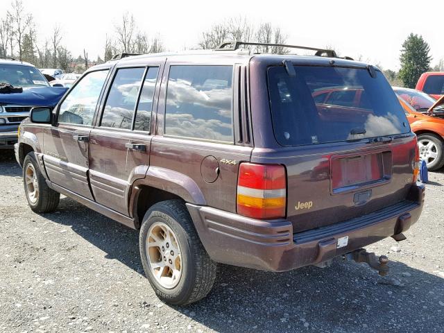 1J4GZ78Y7TC331100 - 1996 JEEP GRAND CHER MAROON photo 3