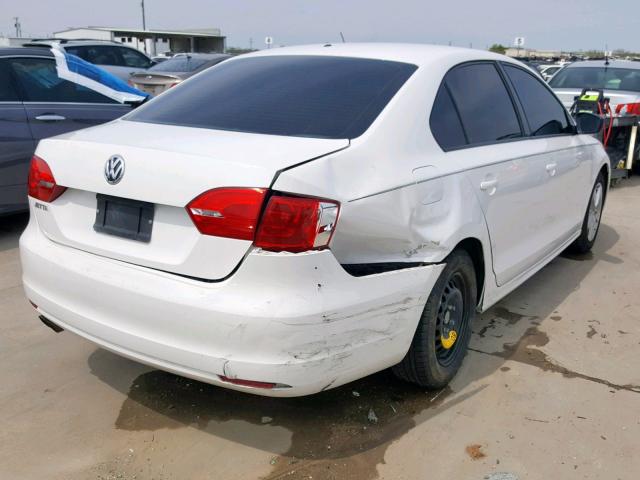 3VW2K7AJ2DM350667 - 2013 VOLKSWAGEN JETTA BASE WHITE photo 4