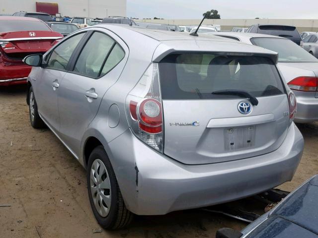 JTDKDTB31E1068878 - 2014 TOYOTA PRIUS C SILVER photo 3