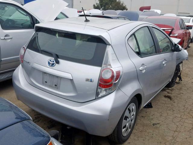 JTDKDTB31E1068878 - 2014 TOYOTA PRIUS C SILVER photo 4