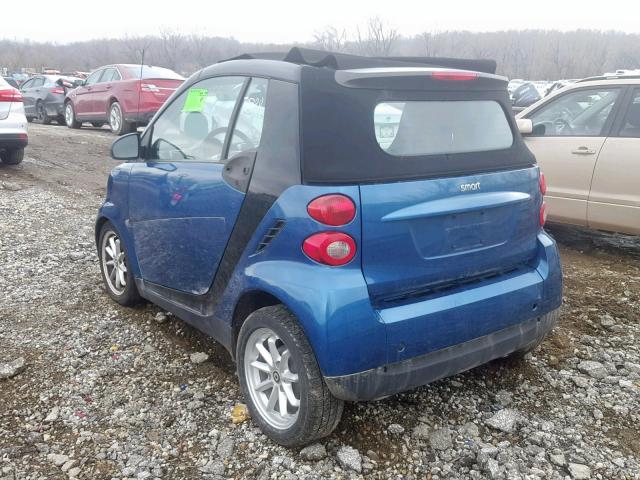 WMEEK31X99K307814 - 2009 SMART FORTWO PAS 蓝色 照片 3