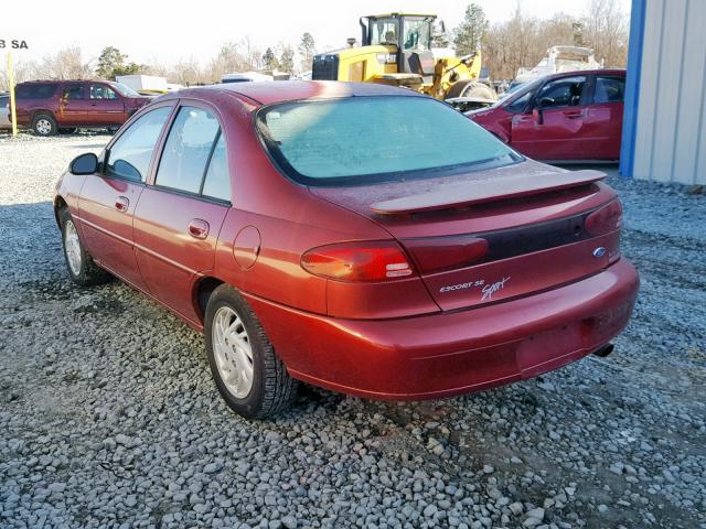 1FAFP13P6XW161972 - 1999 FORD ESCORT SE RED photo 3