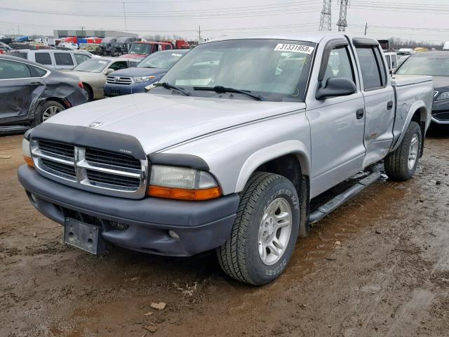 1D7HL38K74S579893 - 2004 DODGE DAKOTA QUA SILVER photo 2