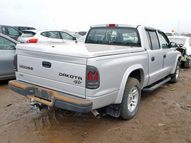 1D7HL38K74S579893 - 2004 DODGE DAKOTA QUA SILVER photo 4