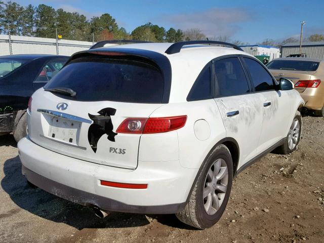 JNRAS08UX5X100420 - 2005 INFINITI FX35 WHITE photo 4