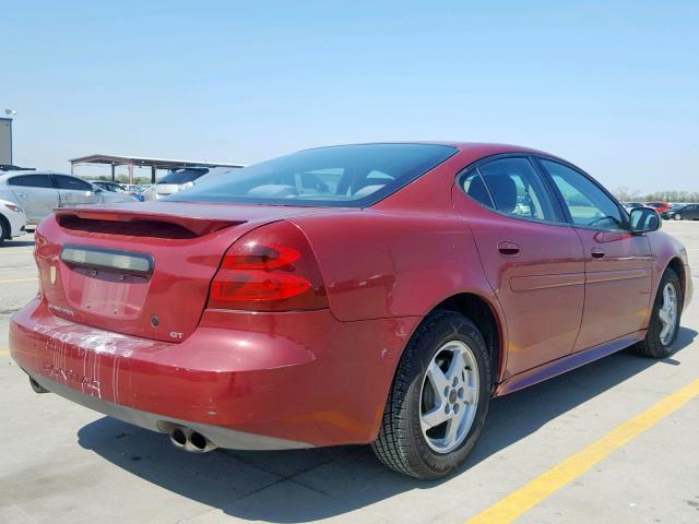 2G2WS522141139651 - 2004 PONTIAC GRAND PRIX MAROON photo 4