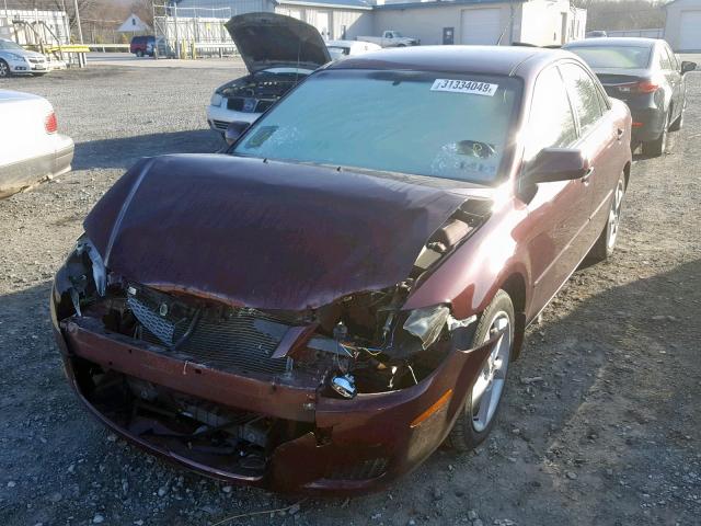 1YVHP80D665M65954 - 2006 MAZDA 6 S BURGUNDY photo 2