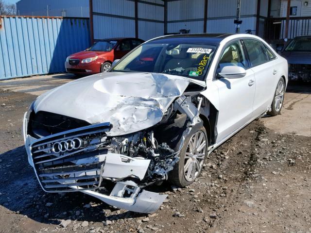 WAURVAFD1CN010825 - 2012 AUDI A8 L QUATT WHITE photo 2