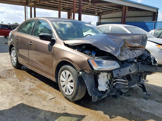 3VW2K7AJXCM309654 - 2012 VOLKSWAGEN JETTA BASE BROWN photo 1