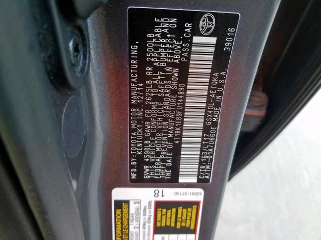 4T1BK1EB9FU144890 - 2015 TOYOTA AVALON XLE  photo 10