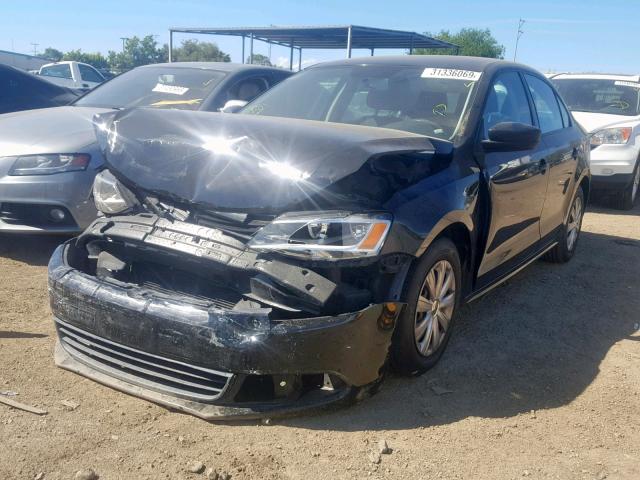 3VW2K7AJ3BM080992 - 2011 VOLKSWAGEN JETTA BASE BLACK photo 2