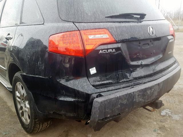 2HNYD28587H001321 - 2007 ACURA MDX SPORT BLACK photo 9