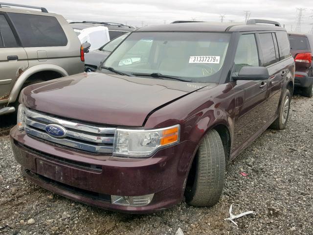 2FMGK5BC0BBD29145 - 2011 FORD FLEX SE MAROON photo 2