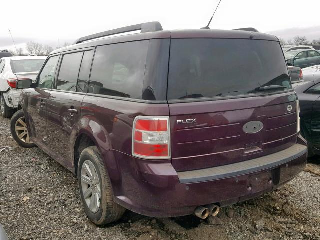 2FMGK5BC0BBD29145 - 2011 FORD FLEX SE MAROON photo 3