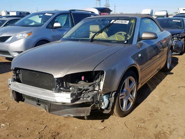 WAUDF48H08K010476 - 2008 AUDI A4 2.0T CA GRAY photo 2