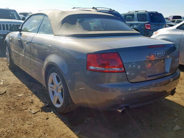 WAUDF48H08K010476 - 2008 AUDI A4 2.0T CA GRAY photo 3