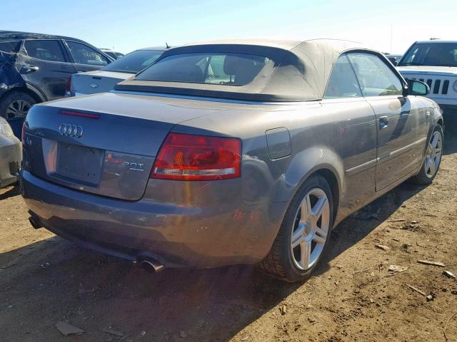 WAUDF48H08K010476 - 2008 AUDI A4 2.0T CA GRAY photo 4