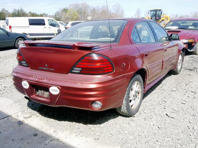 1G2NF52E61M609408 - 2001 PONTIAC GRAND AM S MAROON photo 4