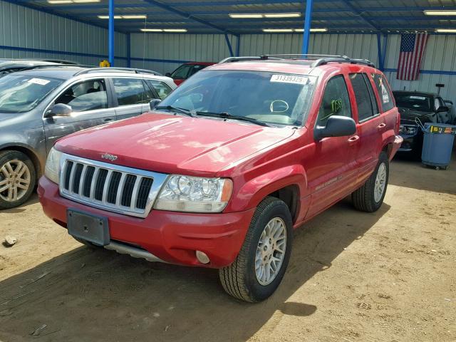 1J8GX58J64C244818 - 2004 JEEP GRAND CHER RED photo 2