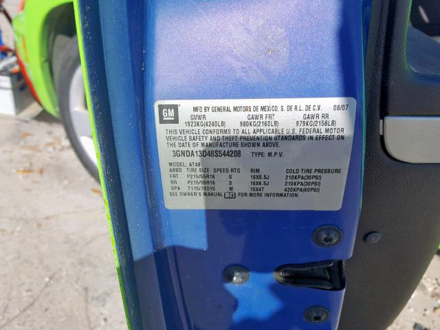 3GNDA13D48S544208 - 2008 CHEVROLET HHR LS Verde foto 10