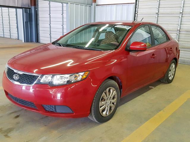 KNAFU4A22D5739981 - 2013 KIA FORTE EX RED photo 2