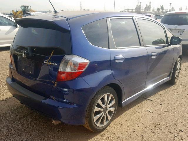 JHMGE8G5XCC032455 - 2012 HONDA FIT SPORT BLUE photo 4